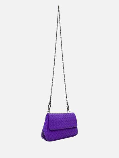 Pre - loved BOTTEGA VENETA Purple Intrecciato Crossbody at Reems Closet