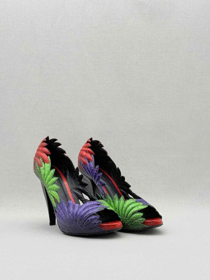 Pre - loved BOTTEGA VENETA Red Multicolor Floral Size EU 39 Pumps at Reems Closet