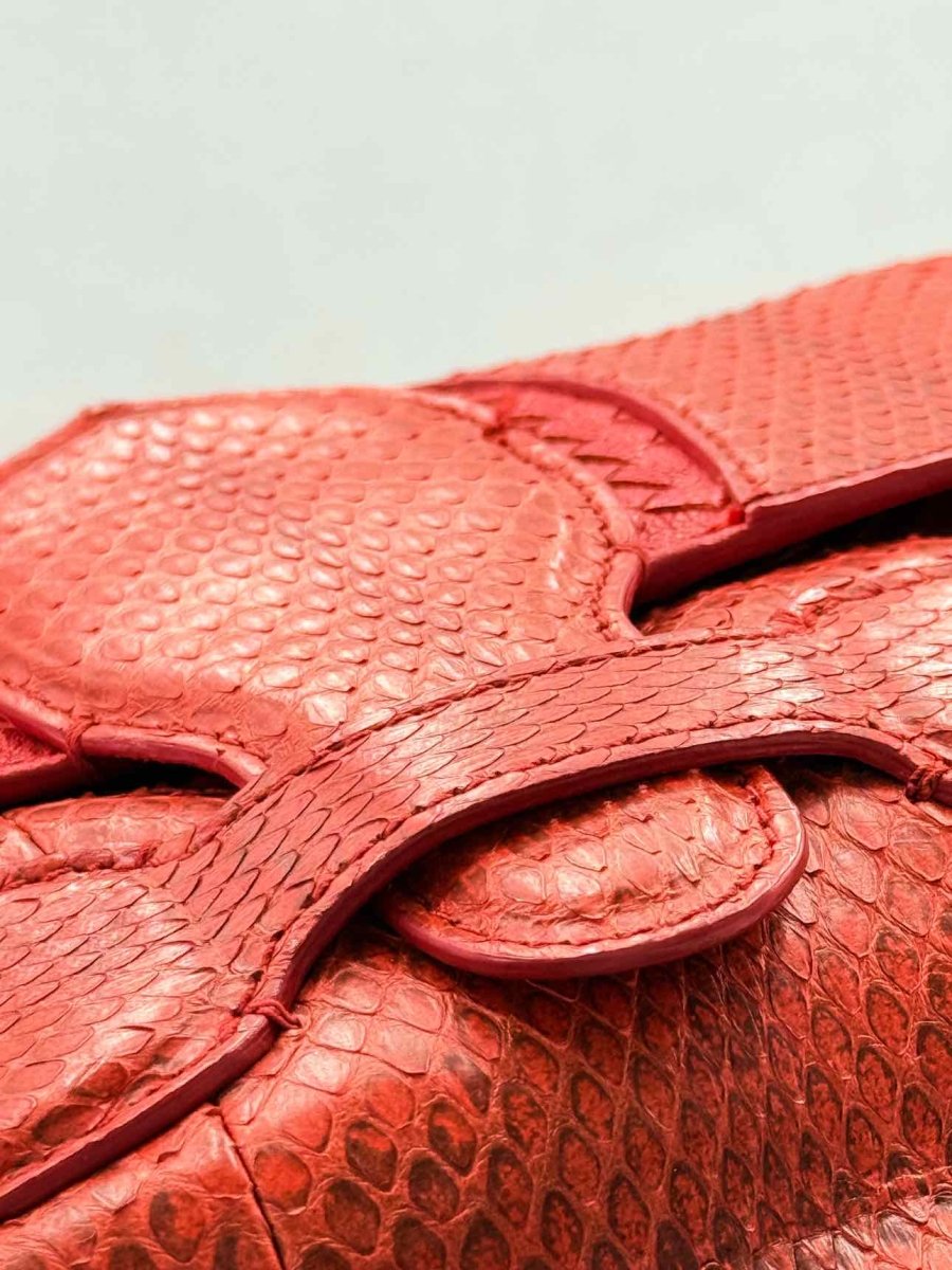 Pre - loved BOTTEGA VENETA Rialto Red Intrecciato Shoulder Bag at Reems Closet