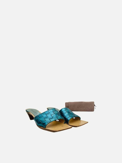 Pre-loved BOTTEGA VENETA Square Toe Intrecciato Size EU 41 Mules at Reems Closet