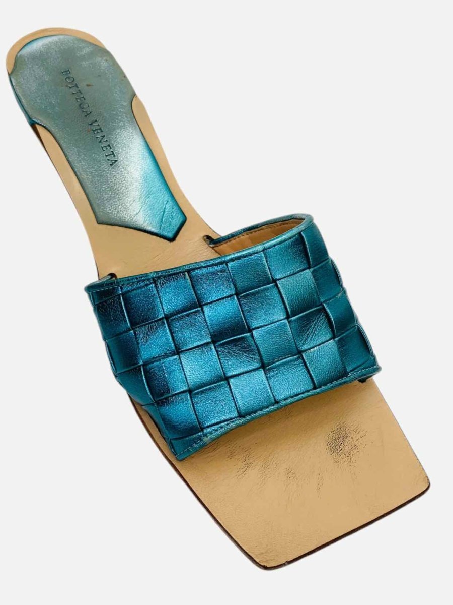Pre-loved BOTTEGA VENETA Square Toe Intrecciato Size EU 41 Mules at Reems Closet