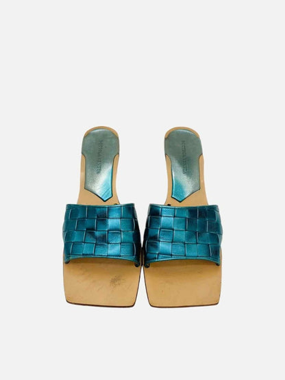Pre-loved BOTTEGA VENETA Square Toe Intrecciato Size EU 41 Mules at Reems Closet