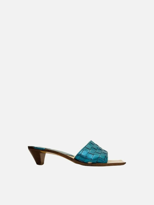Pre-loved BOTTEGA VENETA Square Toe Intrecciato Size EU 41 Mules at Reems Closet