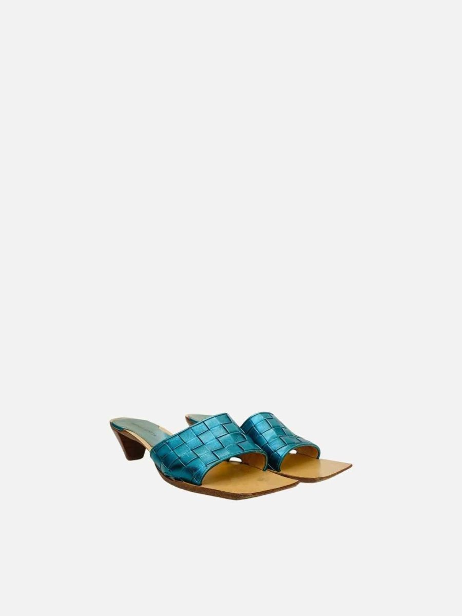 Pre-loved BOTTEGA VENETA Square Toe Intrecciato Size EU 41 Mules at Reems Closet