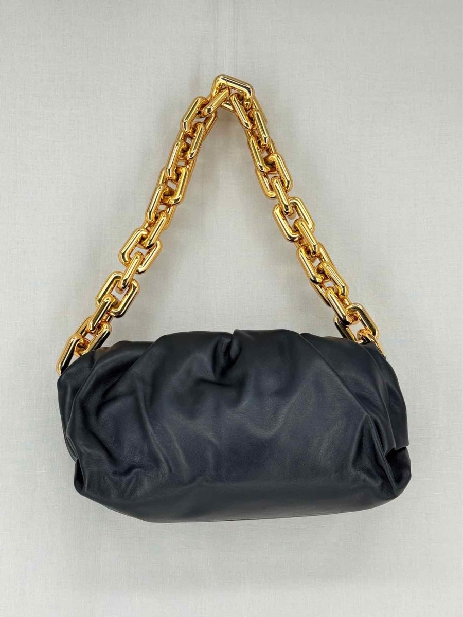Pre - loved BOTTEGA VENETA The Chain Pouch Black Shoulder Bag at Reems Closet