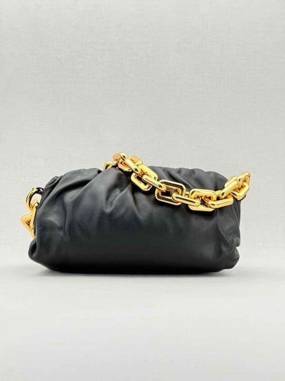 Pre - loved BOTTEGA VENETA The Chain Pouch Black Shoulder Bag at Reems Closet