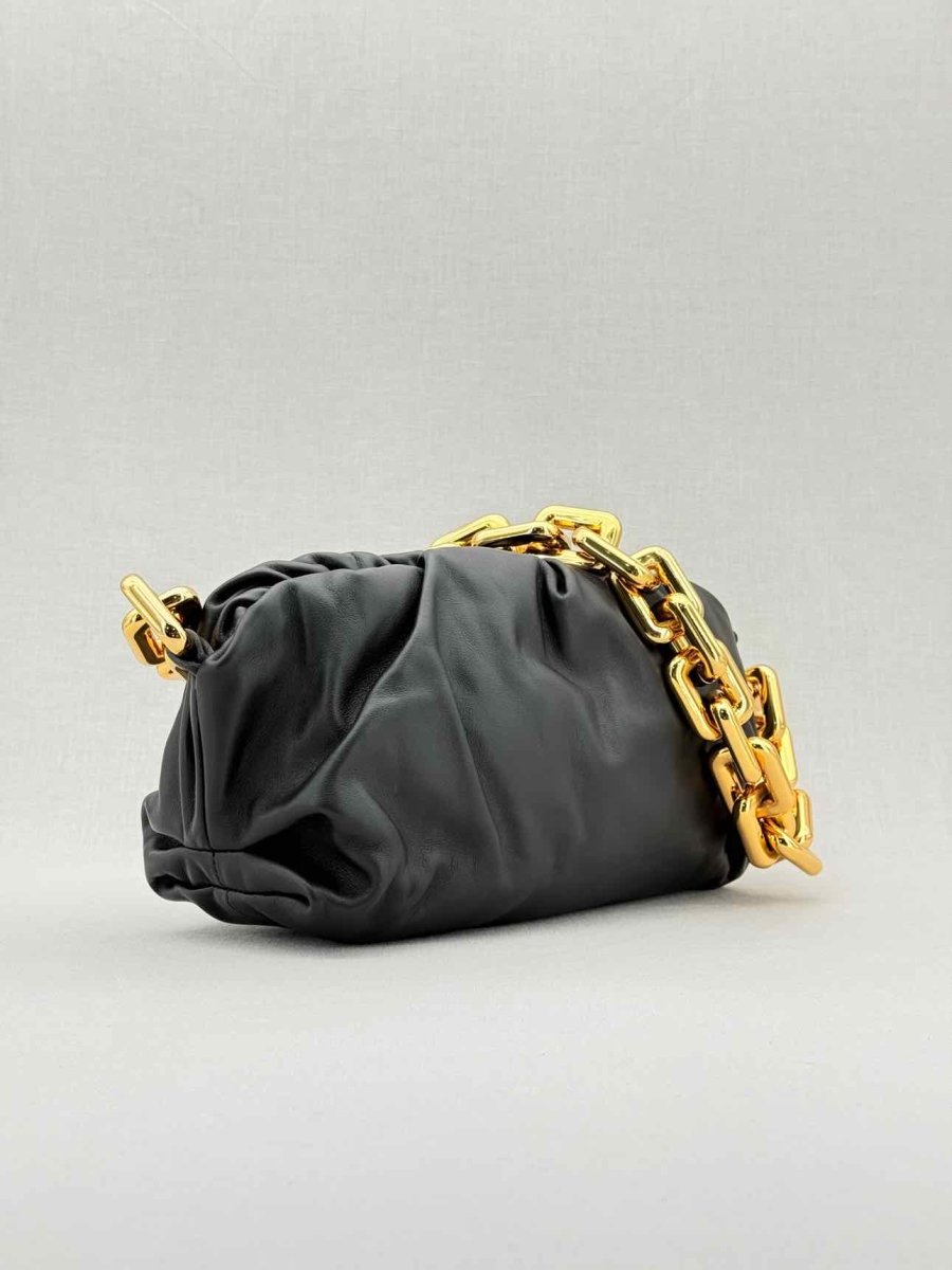 Pre - loved BOTTEGA VENETA The Chain Pouch Black Shoulder Bag at Reems Closet