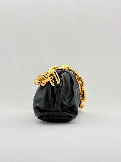 Pre - loved BOTTEGA VENETA The Chain Pouch Black Shoulder Bag at Reems Closet