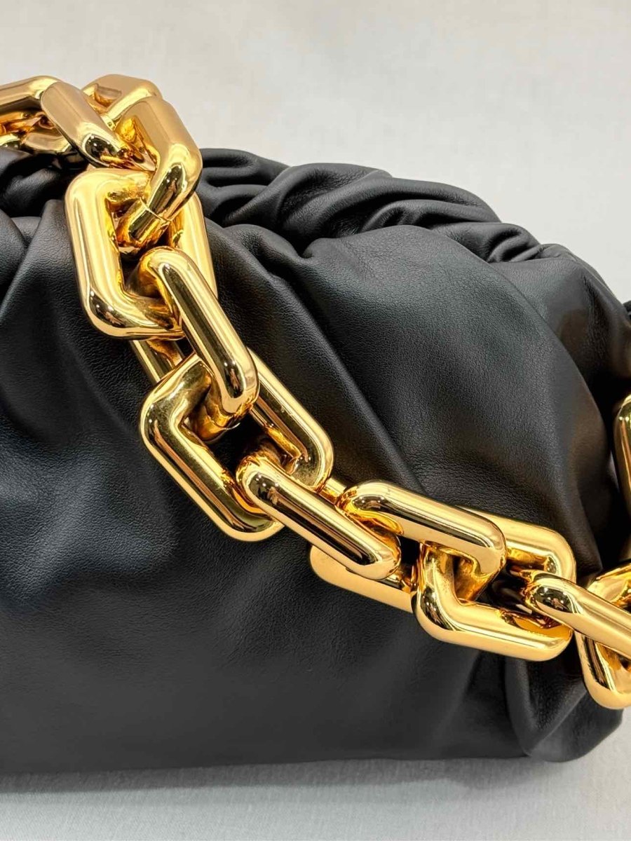 Pre - loved BOTTEGA VENETA The Chain Pouch Black Shoulder Bag at Reems Closet