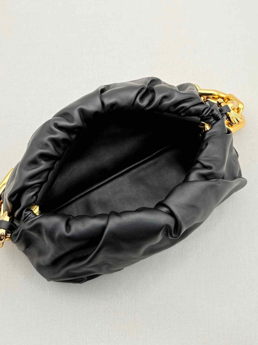 Pre - loved BOTTEGA VENETA The Chain Pouch Black Shoulder Bag at Reems Closet