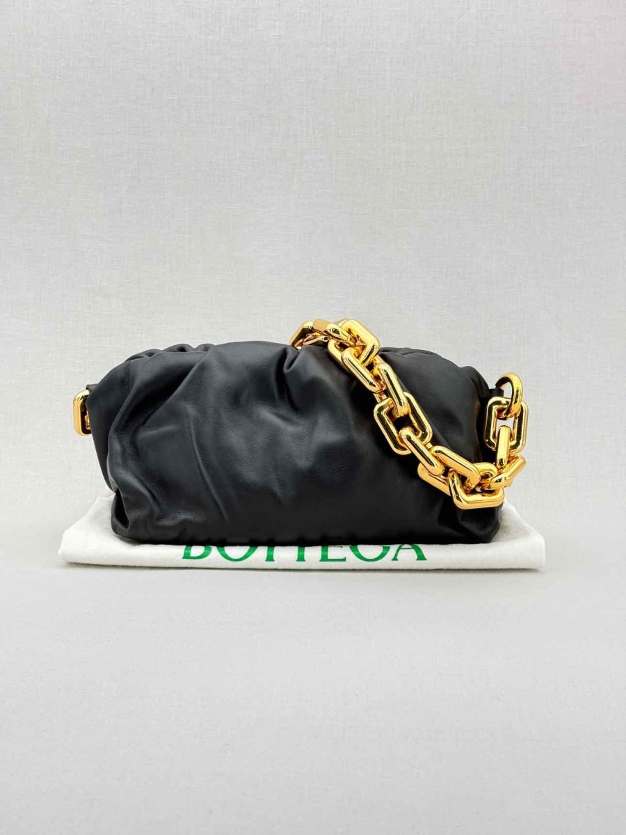 Pre - loved BOTTEGA VENETA The Chain Pouch Black Shoulder Bag at Reems Closet
