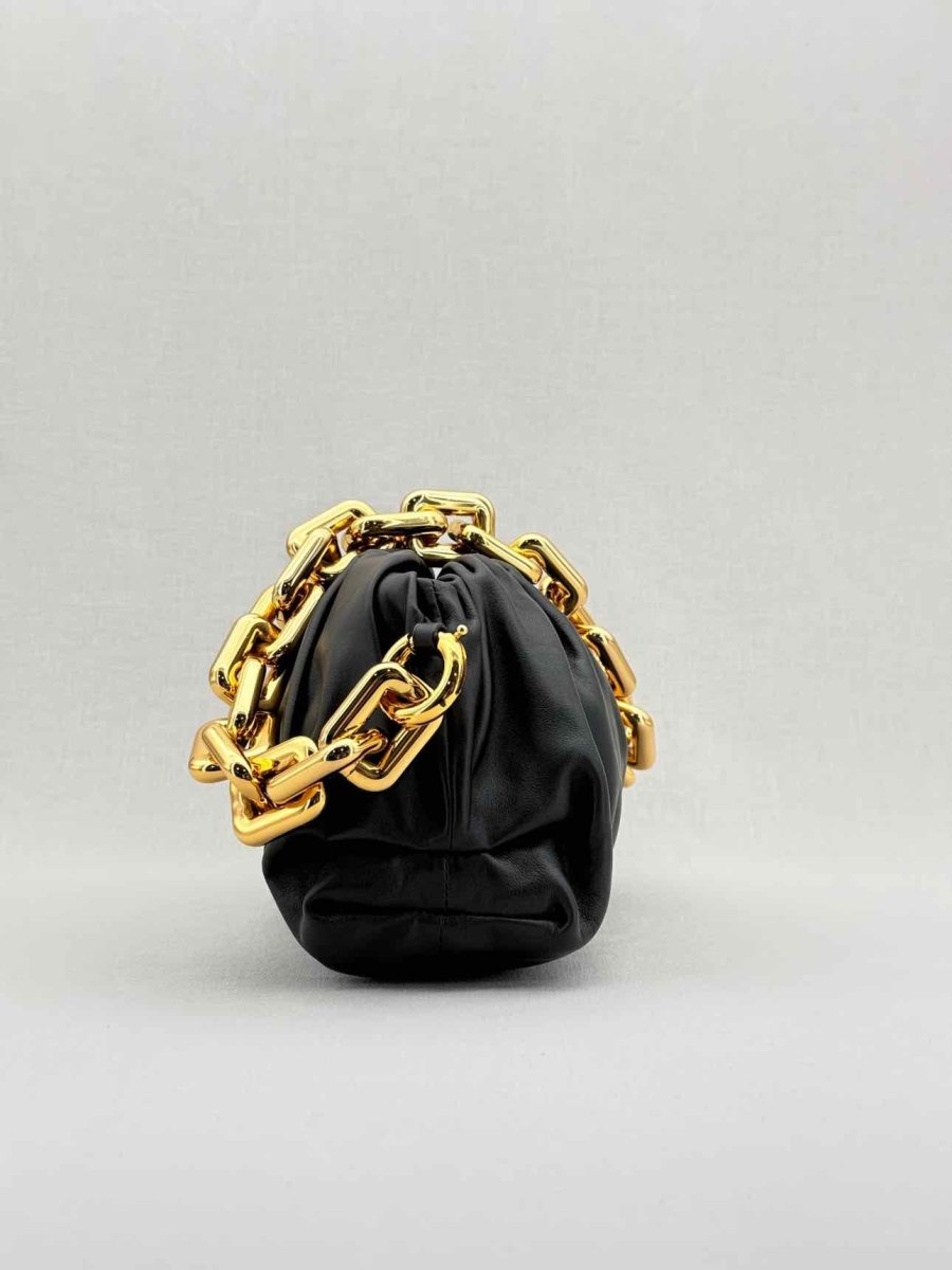 Pre - loved BOTTEGA VENETA The Chain Pouch Black Shoulder Bag at Reems Closet