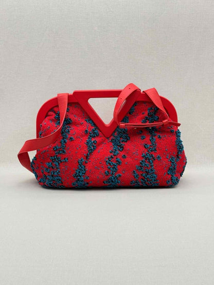 Pre - loved BOTTEGA VENETA Triangle Red & Blue Top Handle at Reems Closet