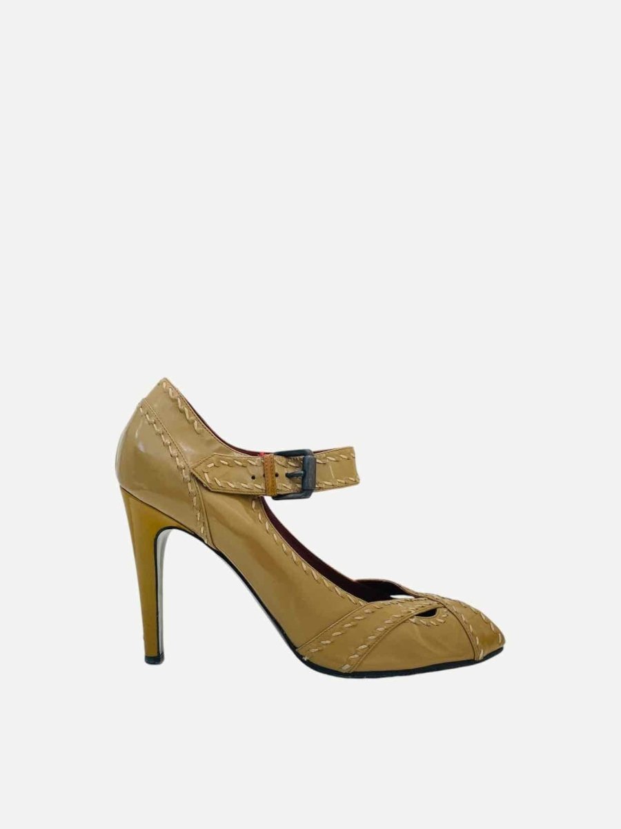 Pre - loved BOTTEGA VENETA Whipstitch Beige Pumps 39 at Reems Closet