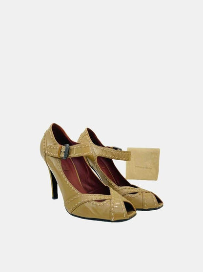 Pre - loved BOTTEGA VENETA Whipstitch Beige Pumps 39 at Reems Closet