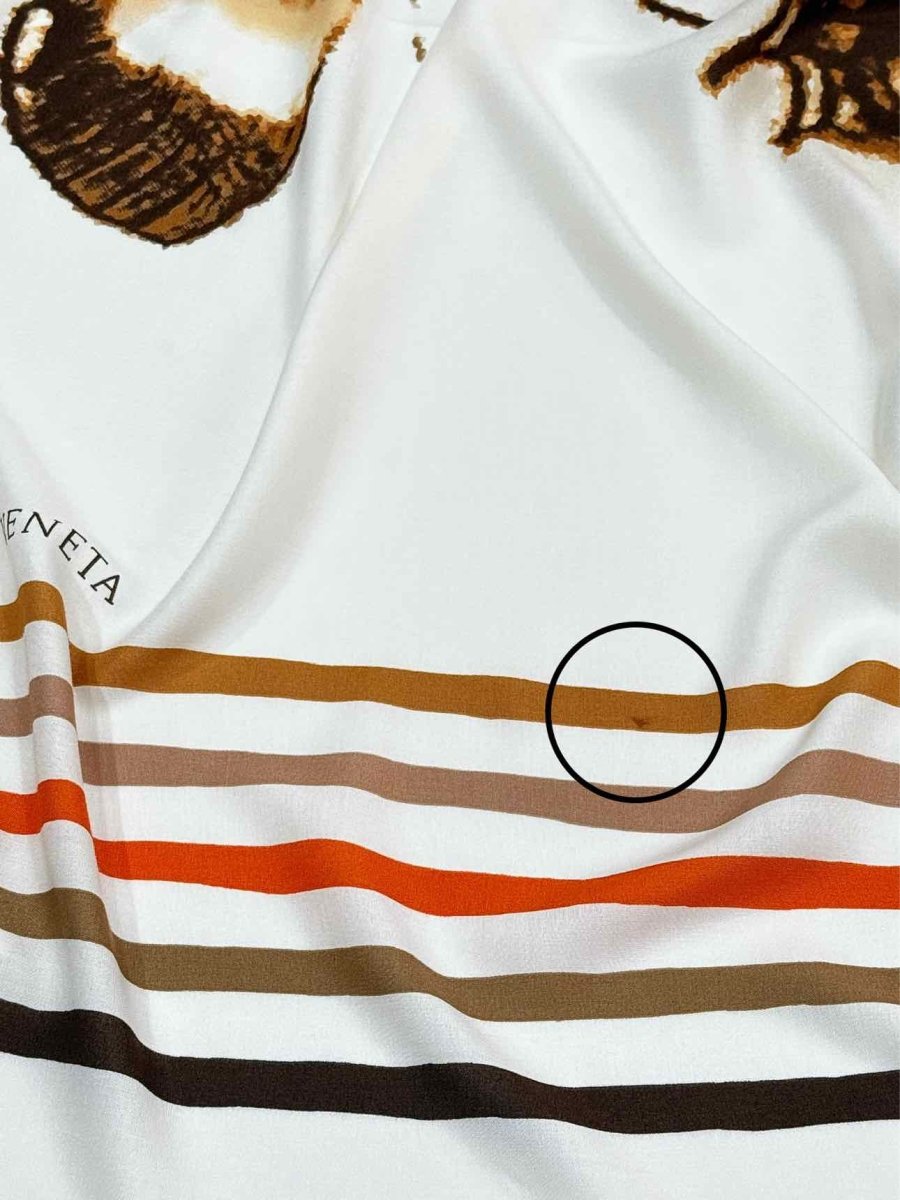 Pre - loved BOTTEGA VENETA White Multicolor Butterfly Print Scarf at Reems Closet