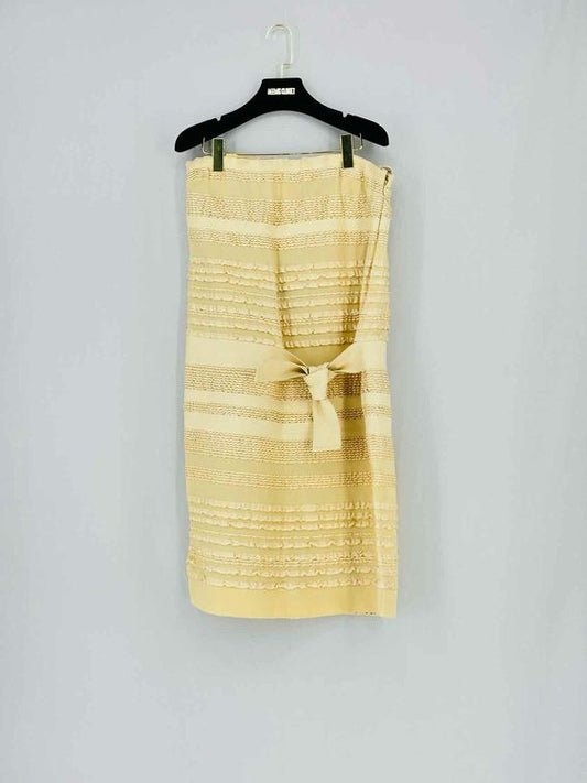Pre - loved BOTTEGA VENETA Yellow Size Small Knee Length Dress at Reems Closet