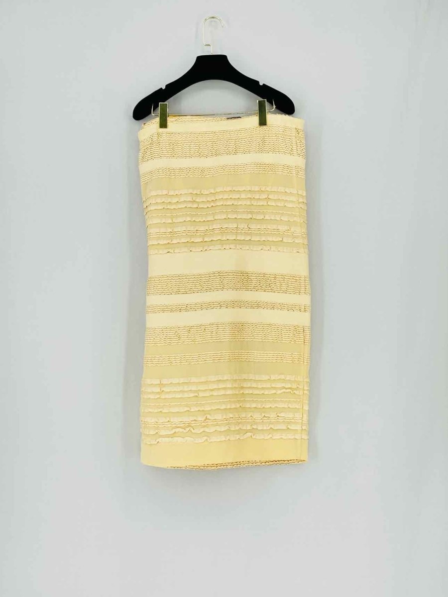 Pre - loved BOTTEGA VENETA Yellow Size Small Knee Length Dress at Reems Closet