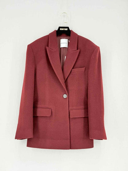 Pre - loved BOUGUESSA Burgundy Size Small Blazer at Reems Closet