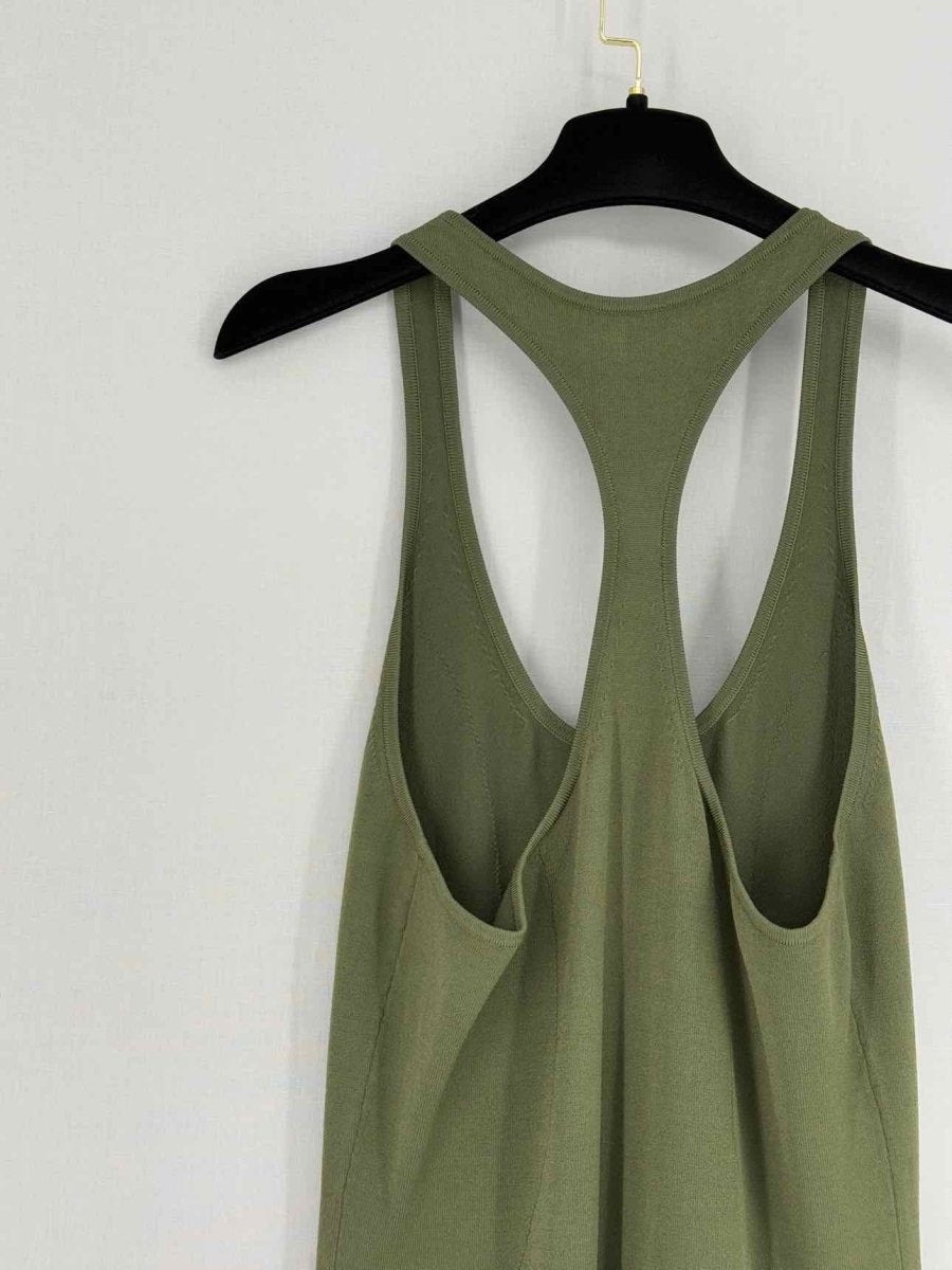 Pre - loved BRANDON MAXWELL Khaki Size Medium Midi Dress at Reems Closet