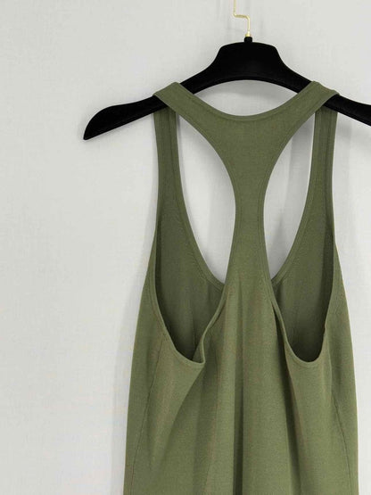 Pre - loved BRANDON MAXWELL Khaki Size Medium Midi Dress at Reems Closet