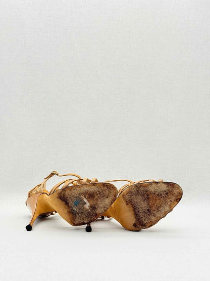 Pre - loved BRIAN ATWOOD Beige Cannage Size EU 38 Heeled Sandals at Reems Closet