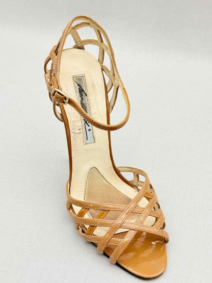 Pre - loved BRIAN ATWOOD Beige Cannage Size EU 38 Heeled Sandals at Reems Closet
