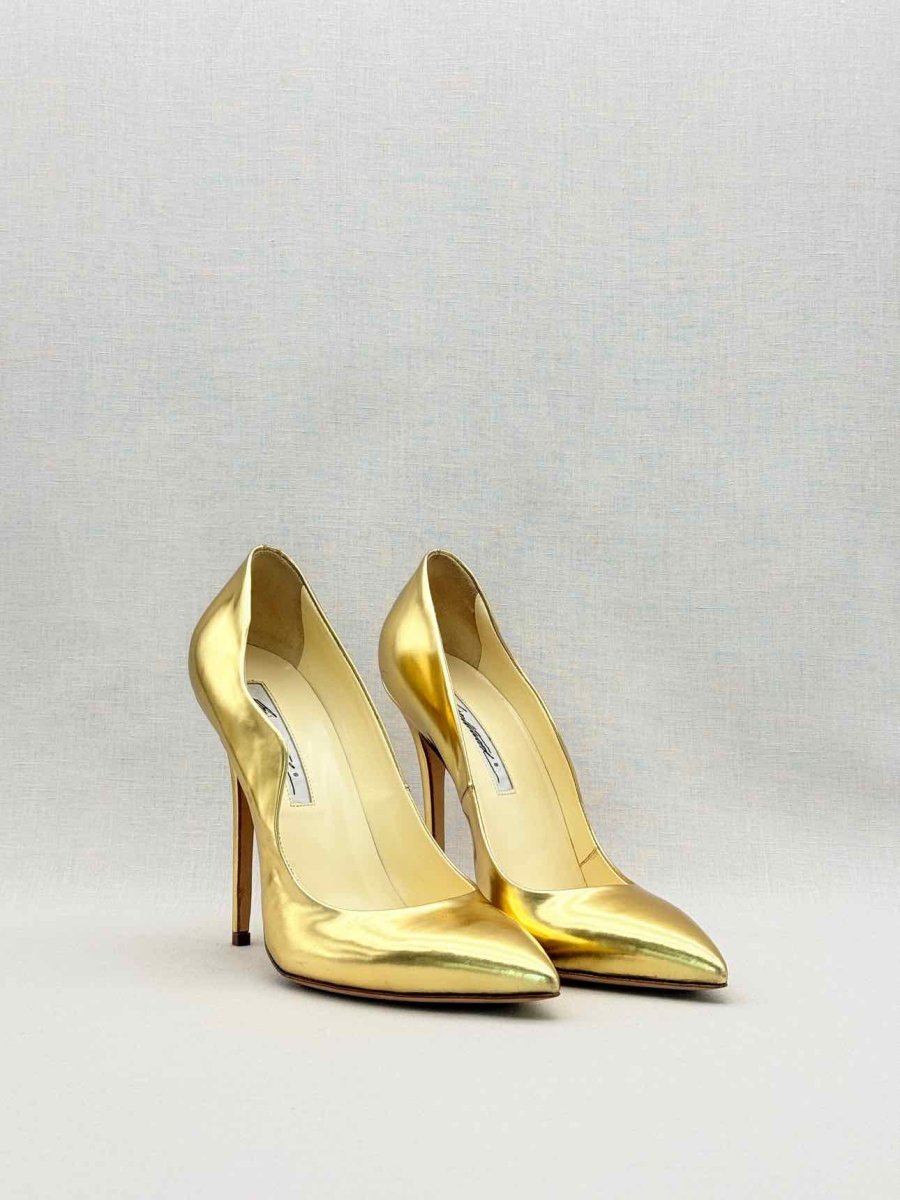Pre-loved BRIAN ATWOOD SkyHigh Metallic Gold Size EU 40 Pumps at Reems Closet