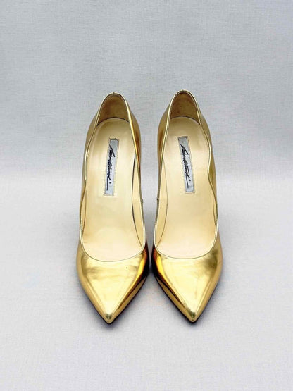 Pre-loved BRIAN ATWOOD SkyHigh Metallic Gold Size EU 40 Pumps at Reems Closet