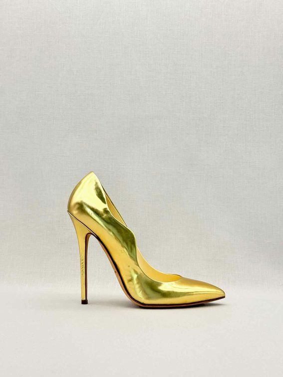 Pre-loved BRIAN ATWOOD SkyHigh Metallic Gold Size EU 40 Pumps at Reems Closet
