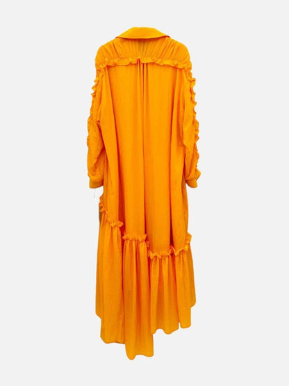 Pre - loved BROGGER Britta Sun Yellow Ruffled Midi Dress at Reems Closet