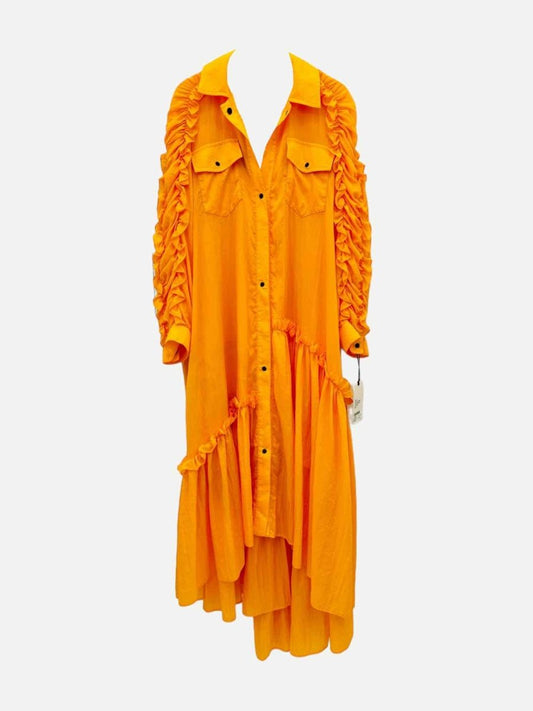 Pre - loved BROGGER Britta Sun Yellow Ruffled Midi Dress at Reems Closet