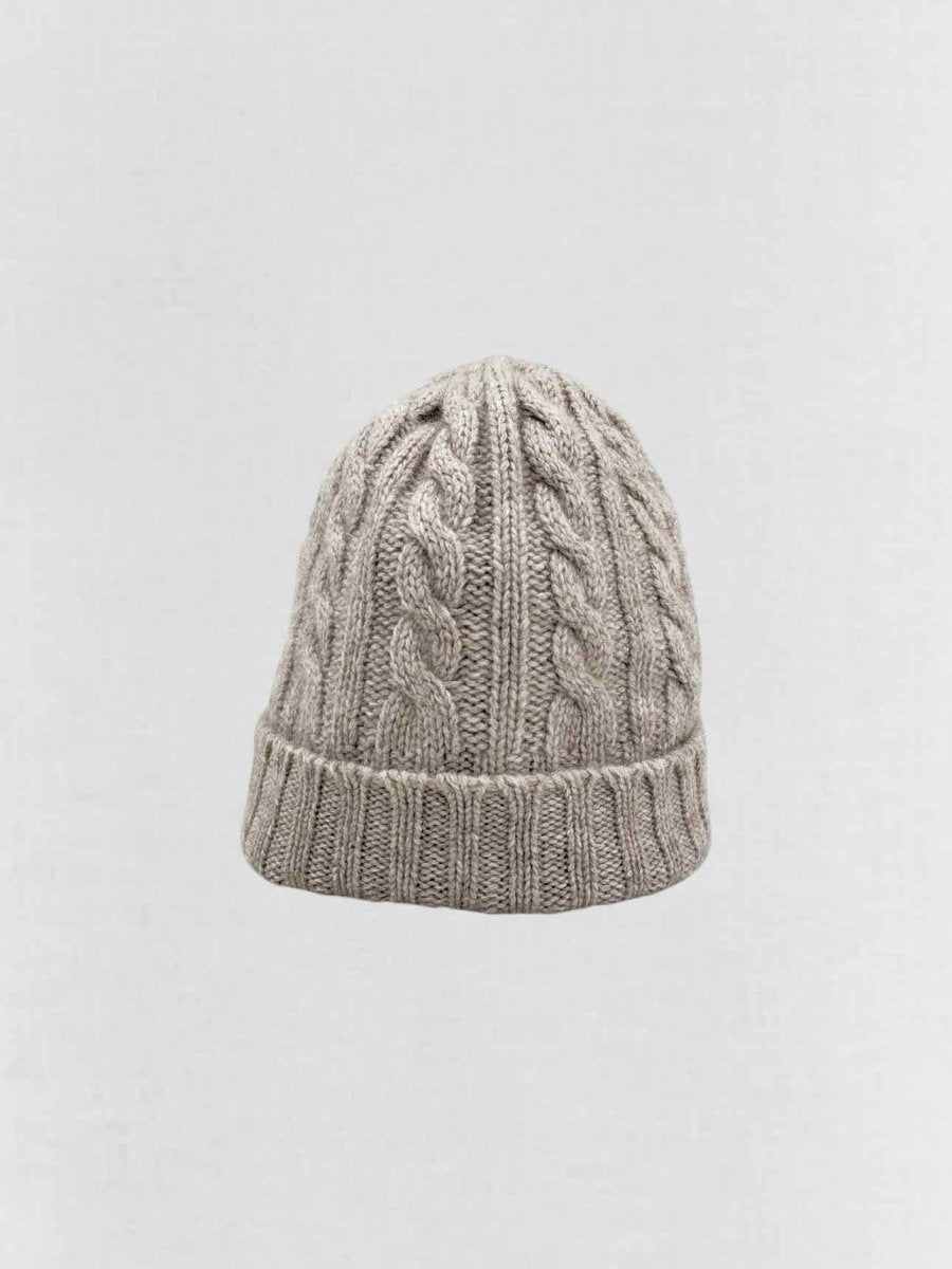 Pre - loved BRORA Grey Knit Beanie at Reems Closet
