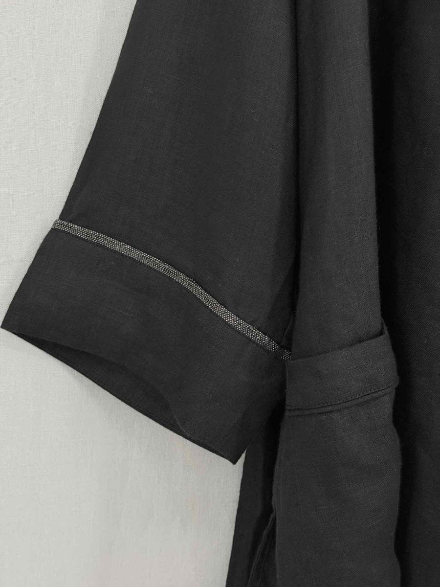 Pre - loved BRUNELLO CUCINELLI Black Size Medium Robe at Reems Closet