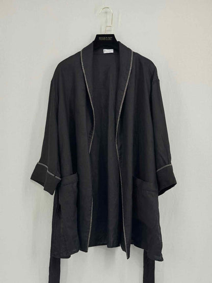 Pre - loved BRUNELLO CUCINELLI Black Size Medium Robe at Reems Closet