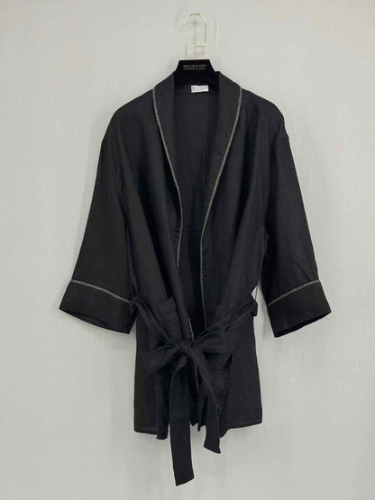 Pre - loved BRUNELLO CUCINELLI Black Size Medium Robe at Reems Closet