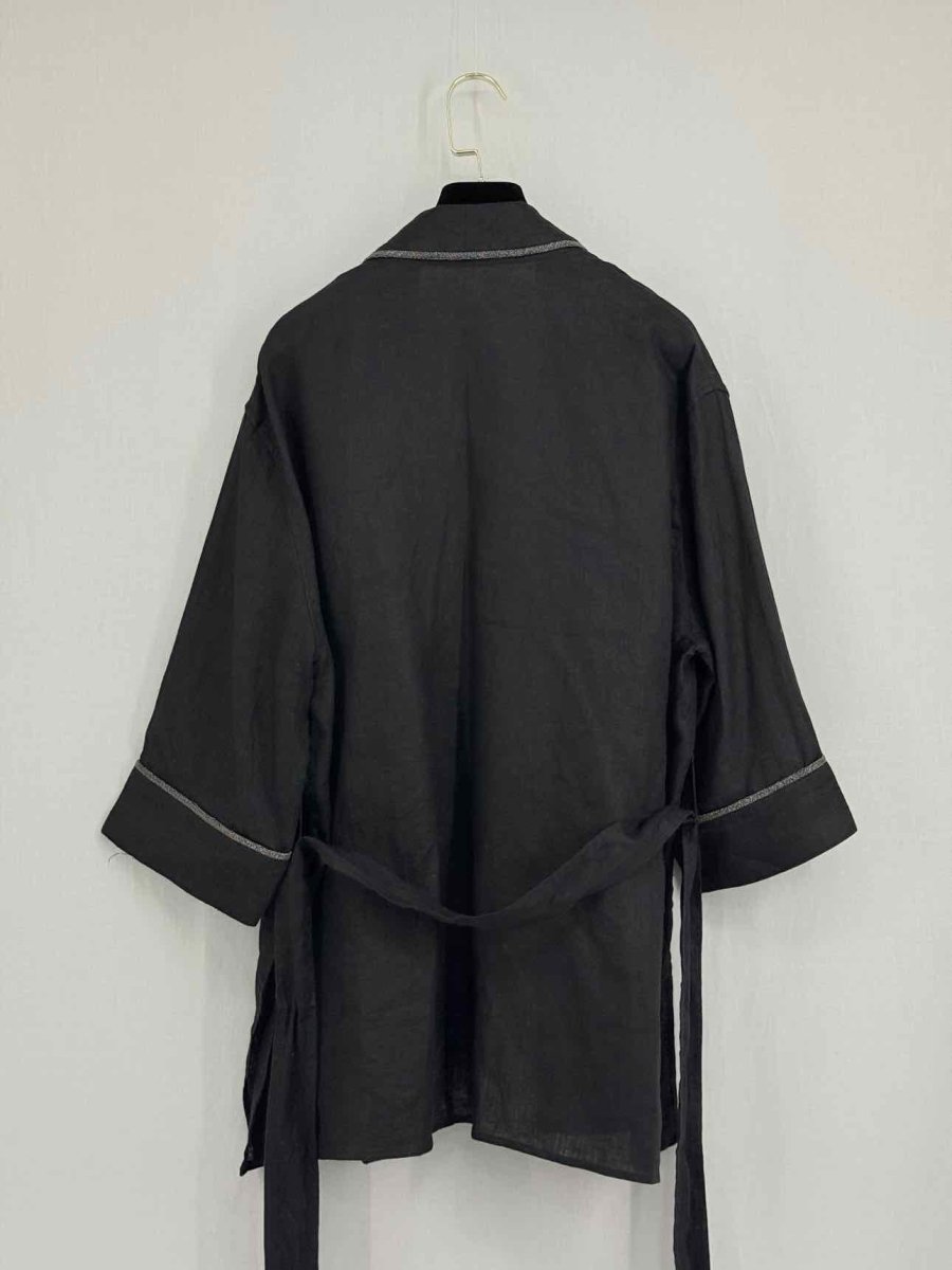 Pre - loved BRUNELLO CUCINELLI Black Size Medium Robe at Reems Closet
