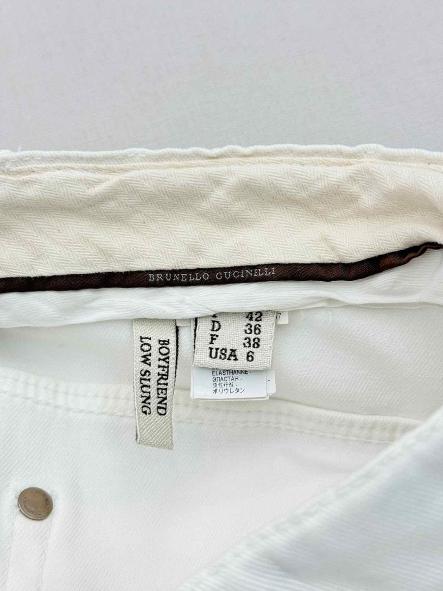 Pre-loved BRUNELLO CUCINELLI Boyfriend White Size 28 Jeans at Reems Closet