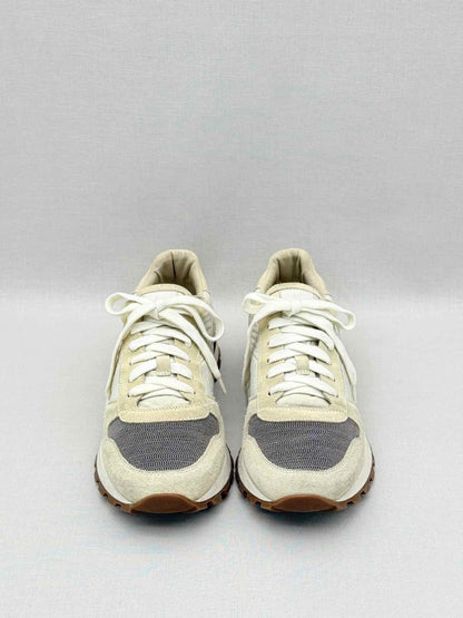 Pre-loved BRUNELLO CUCINELLI Cream & Grey Size EU 38.5 Sneakers at Reems Closet
