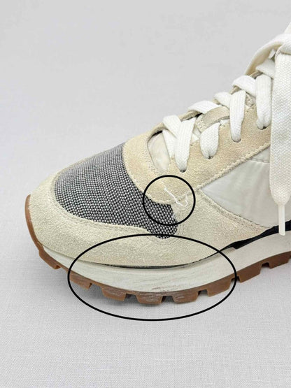 Pre-loved BRUNELLO CUCINELLI Cream & Grey Size EU 38.5 Sneakers at Reems Closet
