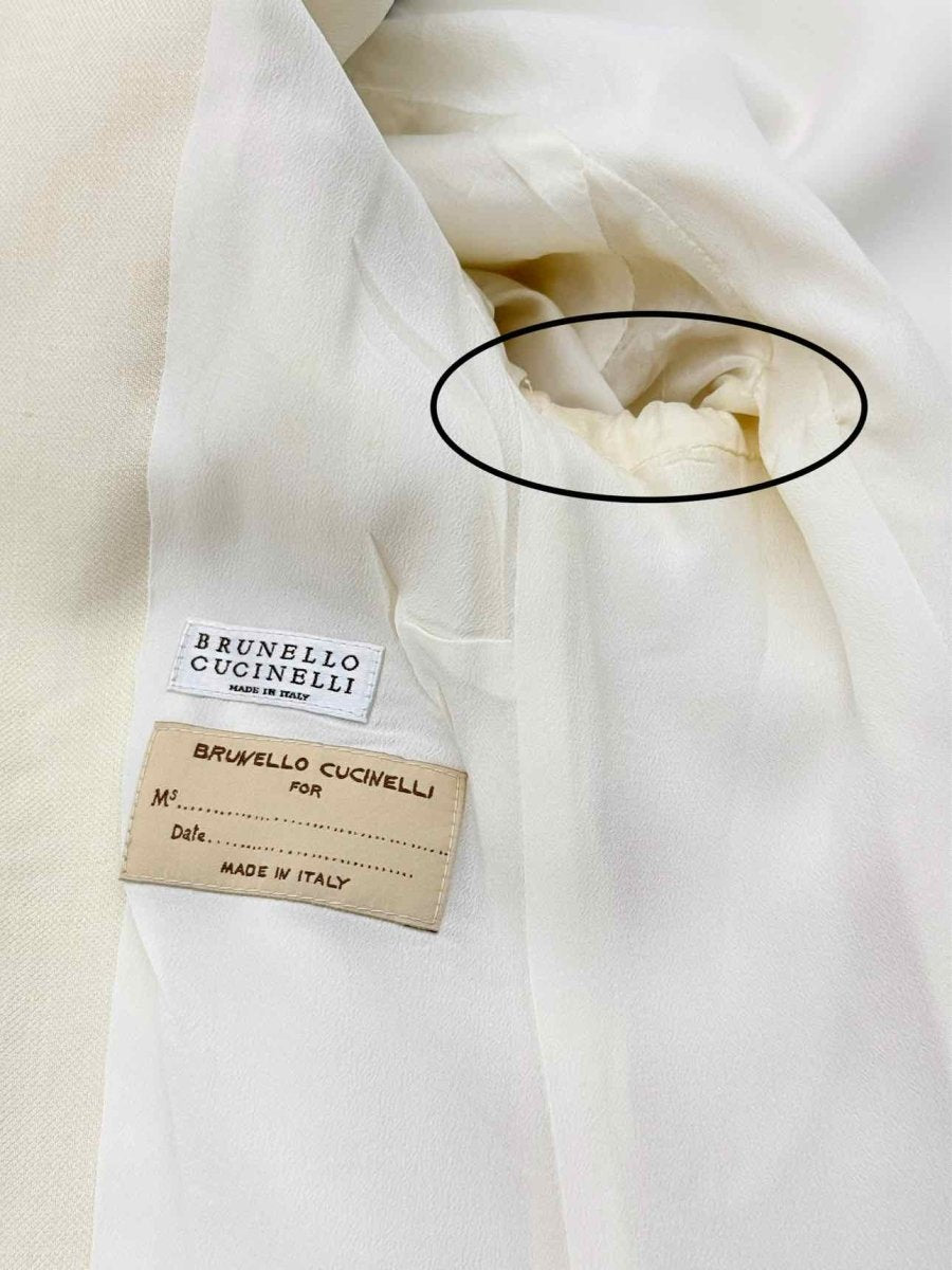Pre-loved BRUNELLO CUCINELLI Cream Size US 0 Jacket at Reems Closet