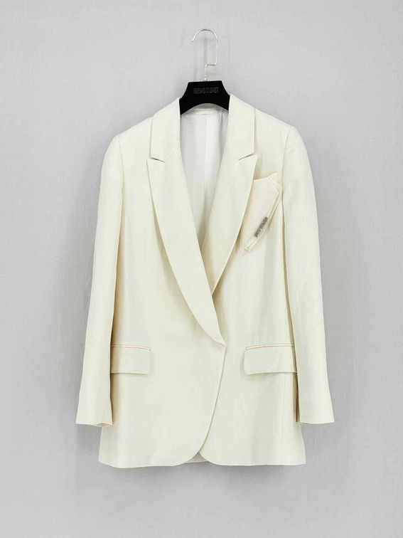 Pre-loved BRUNELLO CUCINELLI Cream Size US 0 Jacket at Reems Closet