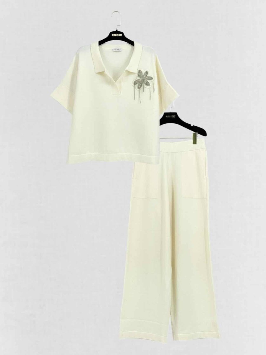 Pre - loved BRUNELLO CUCINELLI Cream Size US 6 Outfit Set at Reems Closet