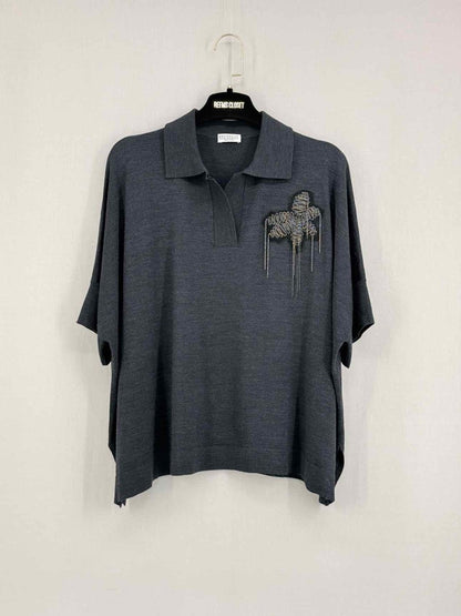 Pre - loved BRUNELLO CUCINELLI Dark Grey Size Medium Outfit Set at Reems Closet
