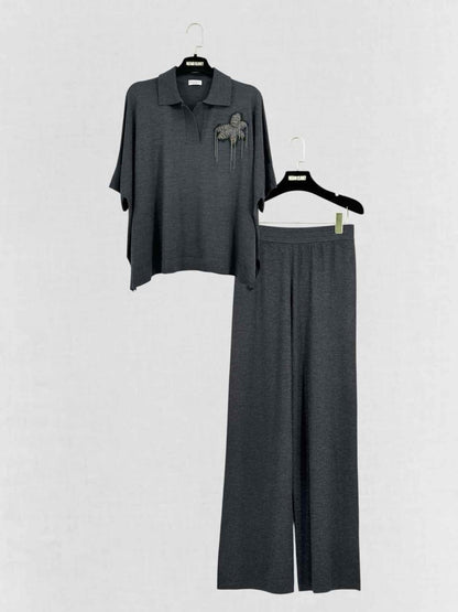 Pre - loved BRUNELLO CUCINELLI Dark Grey Size Medium Outfit Set at Reems Closet