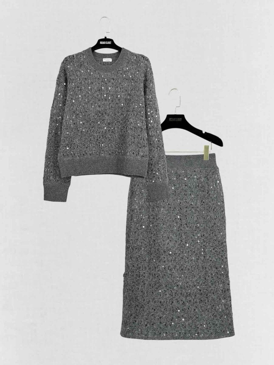 Pre - loved BRUNELLO CUCINELLI Grey Size Medium Outfit Set at Reems Closet