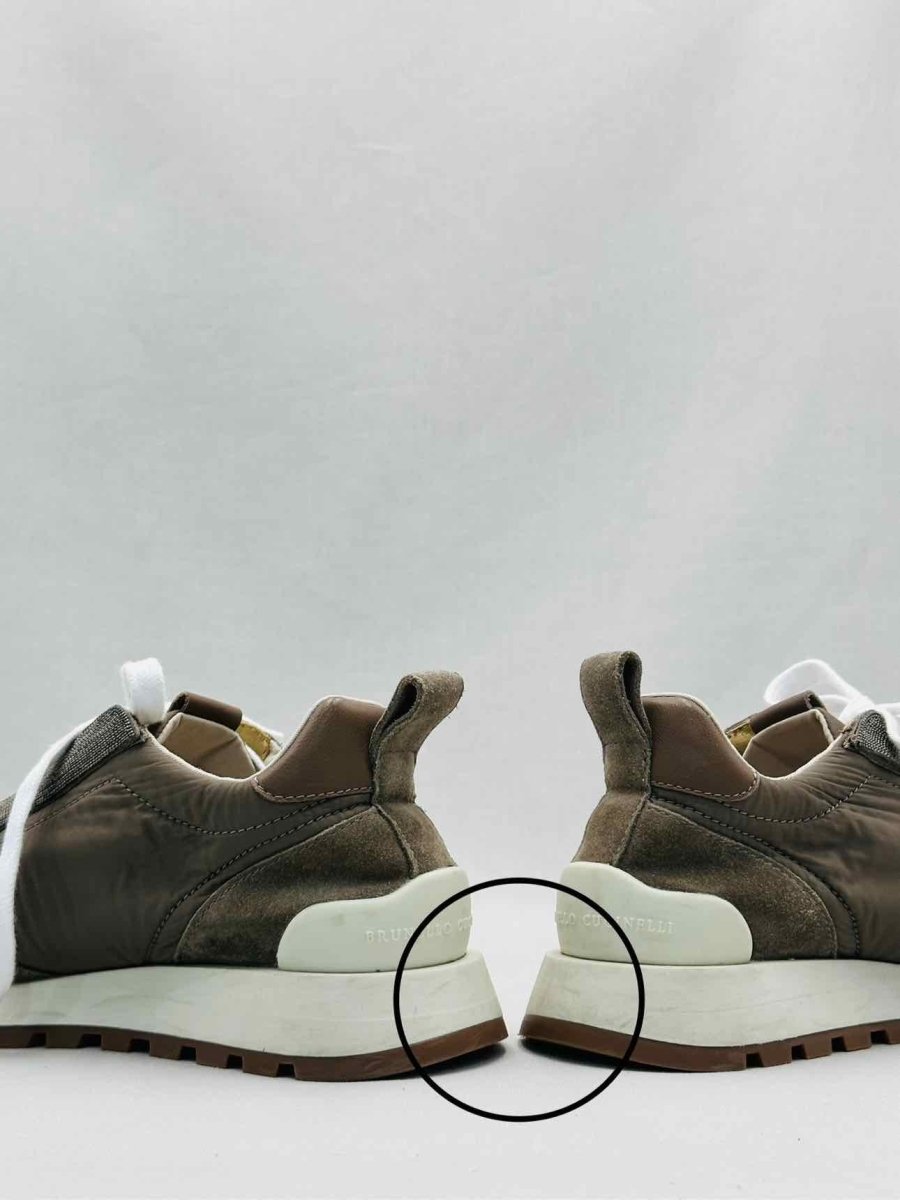 Pre - loved BRUNELLO CUCINELLI Monili Khaki Sneakers 39 at Reems Closet