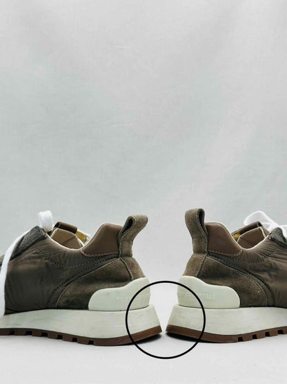 Pre - loved BRUNELLO CUCINELLI Monili Khaki Sneakers 39 at Reems Closet