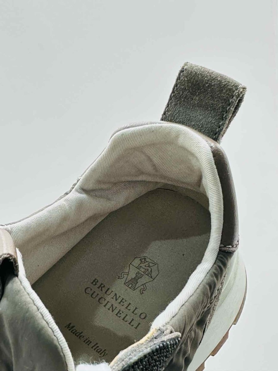 Pre - loved BRUNELLO CUCINELLI Monili Khaki Sneakers 39 at Reems Closet
