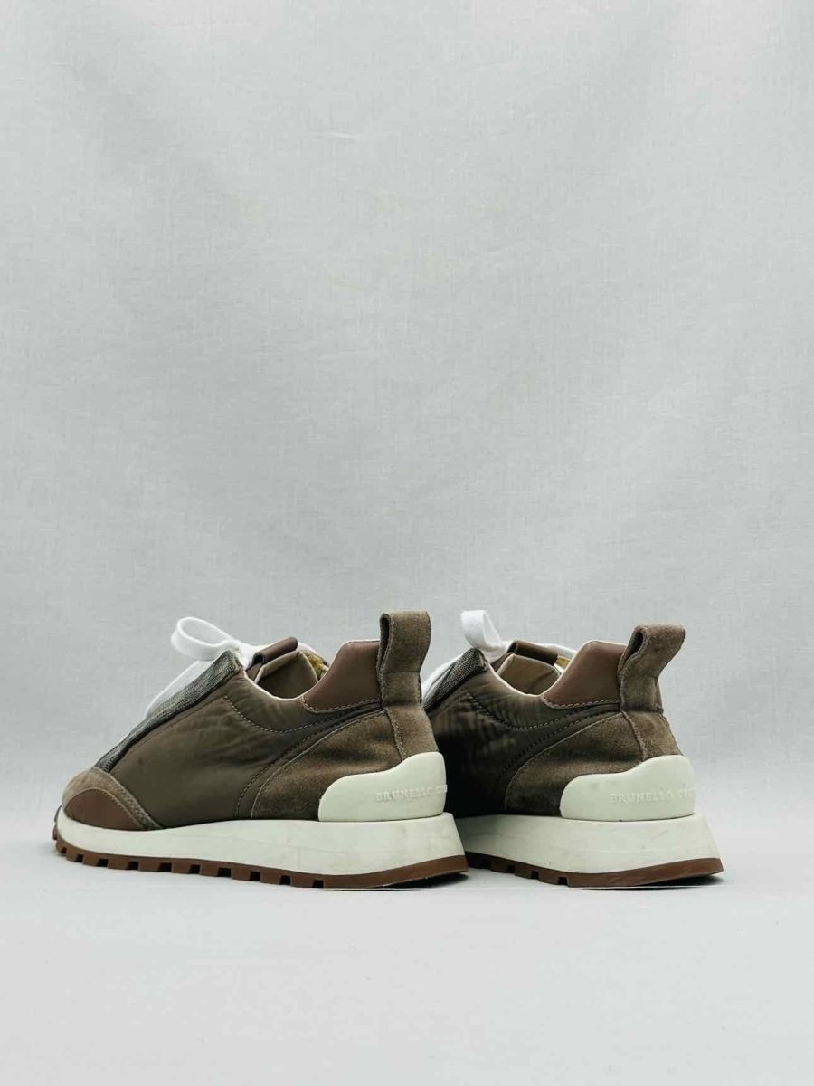 Pre - loved BRUNELLO CUCINELLI Monili Khaki Sneakers 39 at Reems Closet